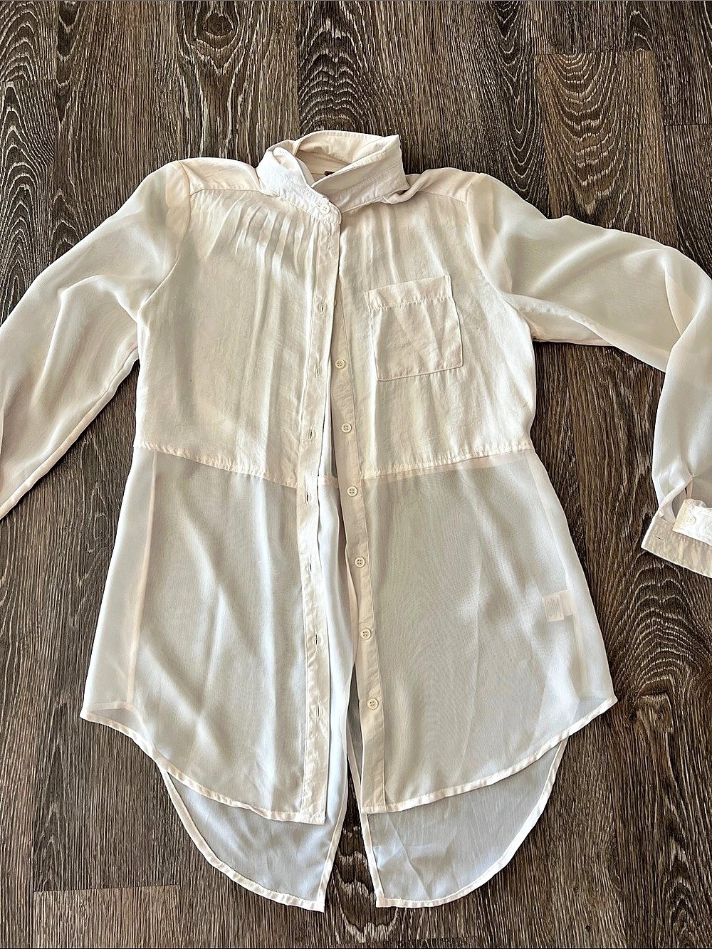 Free People Button Down Shirt in White Small